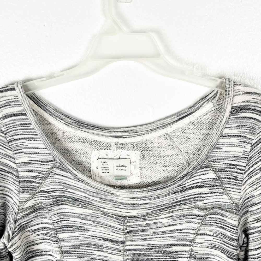 ANTHROPOLOGIE Saturday Sunday Gray Heather Long Sleeves Skater Dress Large Boho - Picture 7 of 9